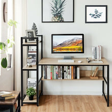 Load image into Gallery viewer, 59" Computer Desk Home Office Workstation 4-Tier Storage Shelves-Walnut