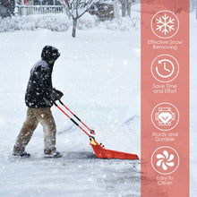 Load image into Gallery viewer, Folding Snow Pusher Scoop Shovel with Wheels and Handle-Red