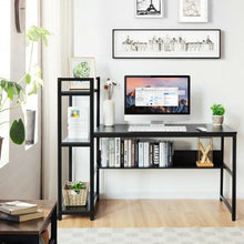 Load image into Gallery viewer, 59" Computer Desk Home Office Workstation 4-Tier Storage Shelves-Black