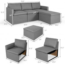 Load image into Gallery viewer, Convertible L-Shaped Sectional Sofa Couch with Reversible Chaise-Dark Gray