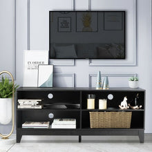 Load image into Gallery viewer, 58" Modern Entertainment Media Center Wood TV Stand-Black