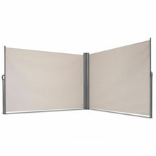 Load image into Gallery viewer, 237" x 71" Patio Retractable Double Folding Side Awning Screen Divider