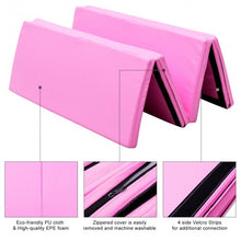 Load image into Gallery viewer, 4' x 6' x 2" PU Thick Folding Panel Exercise Gymnastics Mat-Pink