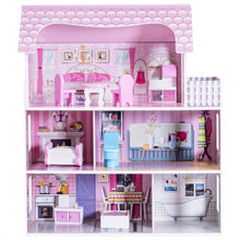 Load image into Gallery viewer, 28" Pink Dollhouse w/ Furniture