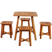 Load image into Gallery viewer, 5PCS Acacia Patio Dining Set