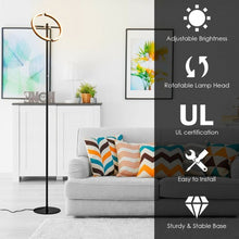 Load image into Gallery viewer, Modern Dimmable Torchiere Touch Control Standing LED Floor Lamp-Black