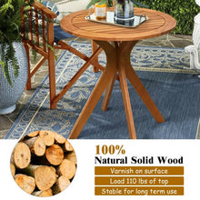 Load image into Gallery viewer, 27" Outdoor Round Solid Wood Coffee Side Bistro Table