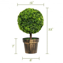 Load image into Gallery viewer, 2 PCS 24" Artificial Boxwood Topiary Ball Tree