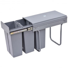 Load image into Gallery viewer, 8 gal 3 Compartment Pull Out Recycling Waste Bin