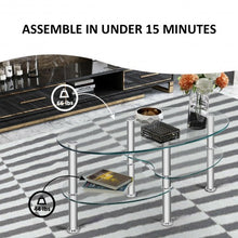 Load image into Gallery viewer, Tempered Glass Oval Side Coffee Table-Transparent