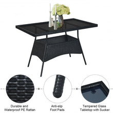 Load image into Gallery viewer, 5 PCS Patio Rattan Dining Set with Glass Top