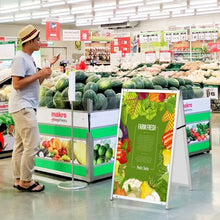 Load image into Gallery viewer, Double-Sided Metal A-Frame Sidewalk Sign Holder Stand Display 24"x36"