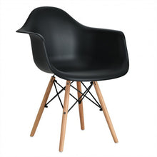Load image into Gallery viewer, Set of 2 Mid Century Modern Molded Dining Arm Side Chair-Black