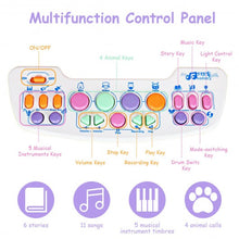 Load image into Gallery viewer, 3 in 1 Kids Piano Keyboard Drum Set with Music Fountain