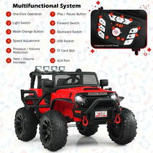 Load image into Gallery viewer, 12V Kids Ride On Truck RC Motorized Car with Spring Suspension and MP3 -Red
