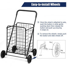 Load image into Gallery viewer, Portable Folding Shopping Cart Utility for Grocery Laundry-Black