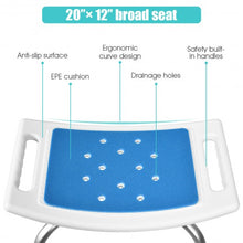 Load image into Gallery viewer, Shower Stool 6 Adjustable Height Non-Slip Padded Blue Seat
