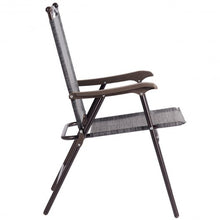 Load image into Gallery viewer, Set of 2 Patio Folding Sling Back Camping Deck Chairs-Gray
