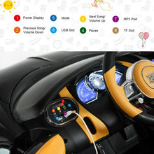 Load image into Gallery viewer, 12V Licensed Bugatti Chiron Kids Ride on Car with Storage Box and MP3-Black