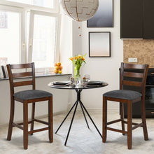 Load image into Gallery viewer, 2Pcs Counter Height Chairs with Fabric Seat and Rubber Wood Legs