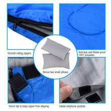 Load image into Gallery viewer, 2 Person Waterproof Sleeping Bag with 2 Pillows-Blue