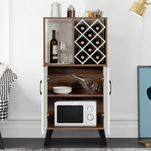 Load image into Gallery viewer, Bar Cabinet Wooden Buffet Sideboard Storage Cupboard with Wine Rack