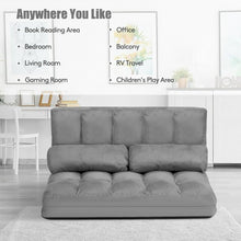 Load image into Gallery viewer, Foldable Floor 6-Position Adjustable Lounge Couch-Gray