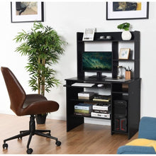Load image into Gallery viewer, Hutch Storage Shelves Keyboard Tray Organizer Computer Desk