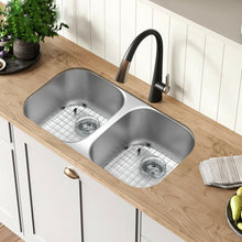 Load image into Gallery viewer, 32-1/2" Stainless Steel Double Bowl Kitchen Sink