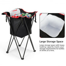 Load image into Gallery viewer, Portable Tub Cooler with Folding Stand and Carry Bag-Black