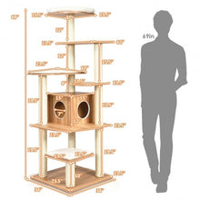 Load image into Gallery viewer, Wood Multi-Layer Platform Cat Tree with Scratch Resistant Rope