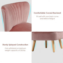 Load image into Gallery viewer, Armless Accent Chair Modern Velvet Leisure Chair-Pink