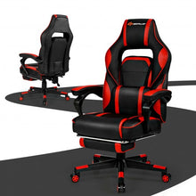 Load image into Gallery viewer, Massage Gaming Chair with Footrest and Lumbar Support
