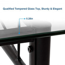 Load image into Gallery viewer, 5 Pieces Dining Set Tempered Glass Top Table & 4 Upholstered Chairs