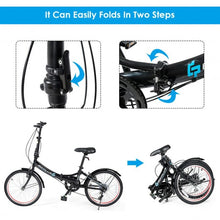 Load image into Gallery viewer, 20" Lightweight Adult Folding Bicycle Bike with 7-Speed Drivetrain Dual V-Brakes