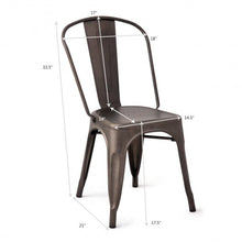 Load image into Gallery viewer, Set of 4 Tolix Style Dining Chair Stackable Bistro Chair-Copper