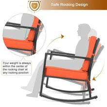 Load image into Gallery viewer, Patio Rattan Rocker Outdoor Glider Rocking Chair Cushion Lawn