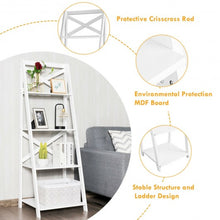 Load image into Gallery viewer, 4-Tier Wood Display Storage Bookshelf-White