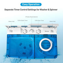 Load image into Gallery viewer, 26 Pound Portable Semi-automatic Washing Machine with Built-in Drain Pump-Blue