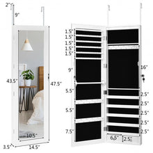 Load image into Gallery viewer, Wall Mounted Lockable Mirror Jewelry Cabinet with LED Light