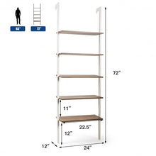 Load image into Gallery viewer, 5-Tier Metal Frame Ladder Shelf -White