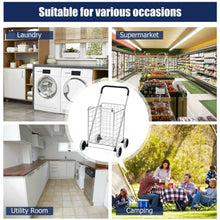 Load image into Gallery viewer, Portable Folding Shopping Cart Utility for Grocery Laundry-Silver