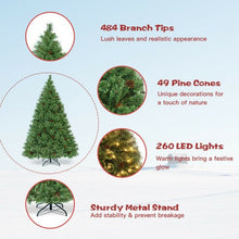 Load image into Gallery viewer, 6 ft Pre-Lit PVC Artificial Carolina Pine Tree with LED Lights