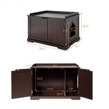Load image into Gallery viewer, Cat Litter Box Wooden Enclosure Pet House Sidetable Washroom-Brown