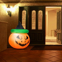 Load image into Gallery viewer, 4 Ft Halloween Inflatable LED Pumpkin with Witch Hat