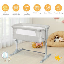 Load image into Gallery viewer, Travel Portable Baby Bed Side Sleeper Bassinet Crib with Carrying Bag-Beige