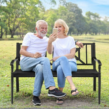 Load image into Gallery viewer, Patio Garden Bench Steel Frame Park Yard Outdoor Furniture