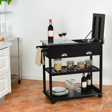 Load image into Gallery viewer, Stainless Steel Mobile Kitchen Trolley Cart With Drawers & Casters-Brown
