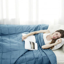 Load image into Gallery viewer, 48"x72" Heavy Weighted 15lb Natural Bamboo Fabric Blanket-Blue