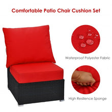 Load image into Gallery viewer, Deep Seat Chair Cushion Pads Set with Rope Belts for Indoor and Outdoor-Red
